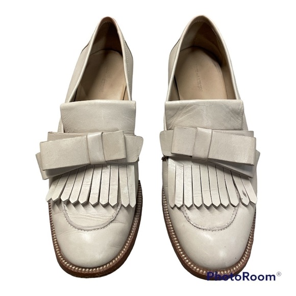 Pour La Victoire Ivory/Cream Tegan Bow Loafer Leather Classic Chic size 8 - Picture 2 of 13